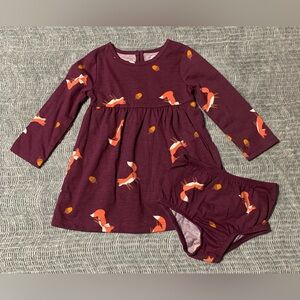 3/$20 NWT Girls Wonder Nation Burgundy Fox
Dress w/ Diaper Cover 18M